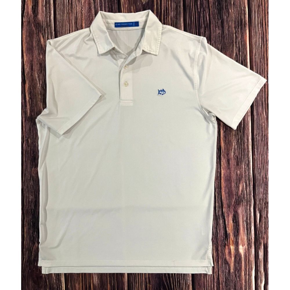 Southern Tide Men's Golf Shirt (White, Size Medium, Polyester)
